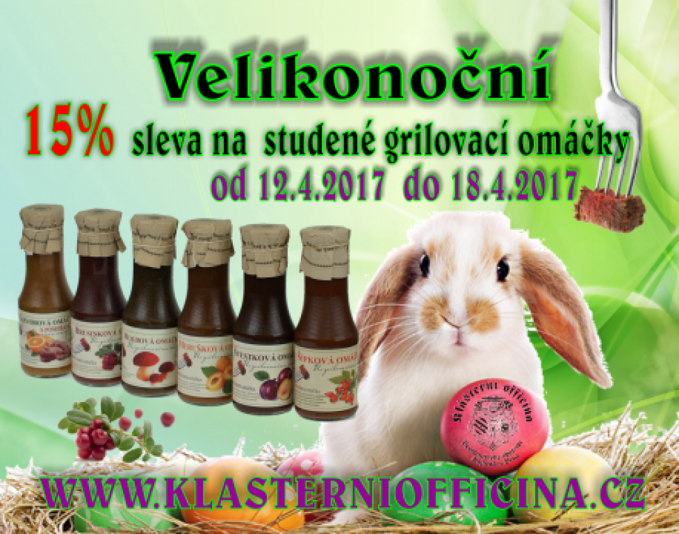 Velikonoční sleva 15% na grilovací omáčky