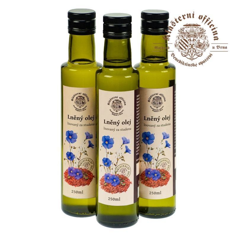 100% panenský LNĚNÝ olej lisovaný za studena 250 ml